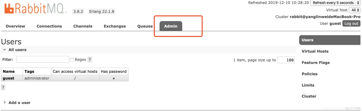 消息中间件系列教程（05） -RabbitMQ -管理控制台的使用_消息中间件_03